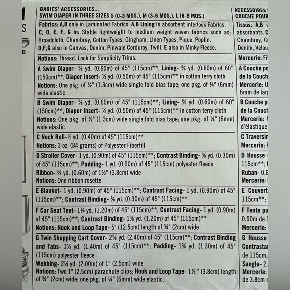 Babies' Accessories and Swim Diaper Simplicity
Sewing Pattern 1481 - Picture 3 of 3